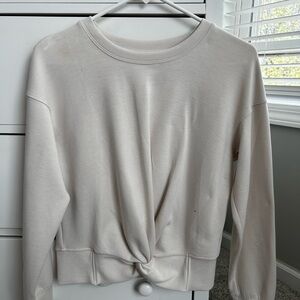 Cream Twist Front Sweatshirt